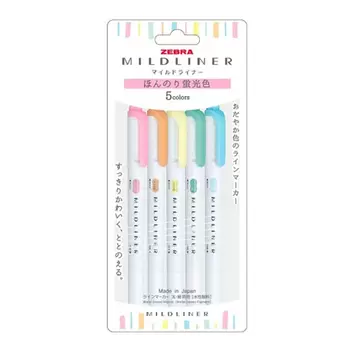 Zebra Mildliner 雙頭柔性螢光筆 5色組 X 4入