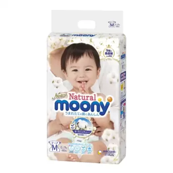 Natural Moony 日本頂級版紙尿褲 黏貼型 M 號 46片 X 4入